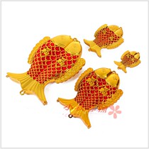 Plated plastic gold Red Pisces 4 sizes lucky fish accessories diy handmade decorations New Year goods spring festival supplies