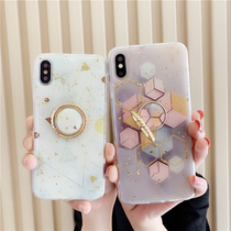  Gold foil bracket shell 8plus Apple x mobile phone shell XS Max XR iPhoneX 7p 12 female iphone11Pro set personality creative all-inclusive anti-fall