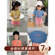 Cookie home baby clothes 2019 summer new children cotton bat sleeve loose print T-shirt baby short sleeve