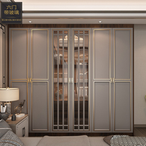 Light and luxurious new Chinese overall large clothing cabinet Composition Home Bedrooms Open solid wood closet Closets Wardrobe Subcustom
