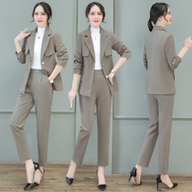 Womens 2021 New Tide autumn dress Hong Kong style set womens retro chi tweed suit jacket temperament fashion pants