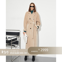Z boss Long hair native color Localma jacket Female turned collar design hanging shoulder cut comfortable and resistant to large coat jacket