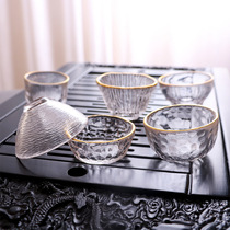 Heat-resistant glass tea cup Kung Fu Tea Cup Master Cup gilt small teacup Japanese tea set Single Cup