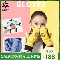 ldski ski gloves men and women single double board touch screen gloves with cotton warm smoggy gloves waterproof and abrasion resistant