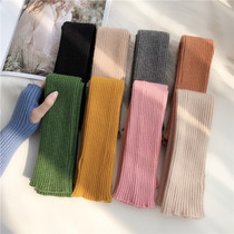 INS knitted sleeve hand sleeve arm guard female autumn and winter Korean wool students wild solid color Japanese with warm