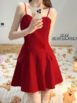 Xiaoyou mona changed its name to ms sweet end velvet sling sweet and spicy sexy inner life Japanese life year little red skirt girl