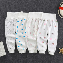 Baby Autumn Pants Pure Cotton Single Bar Baby Open Crotch High Waist Protection Trousers 2 Boys 1-3 Year Old Wire Pants Spring Autumn Pure Cotton Thin