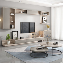 TV cabinet combination wall cabinet Nordic coffee table modern simple background wall decoration cabinet small apartment telescopic cabinet