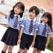 School uniform suit College style class dress custom summer primary school students British Hong Kong style graduation Kindergarten garden dress Summer dress