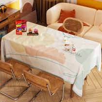 Cartoon tablecloth fabric Nordic waterproof and oil-proof disposable desk light luxury Net red rectangular pvc coffee table table mat