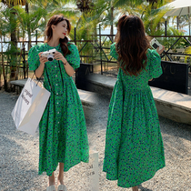 (Special Price Clearance) Summer Dress Pregnant Woman With Dress Dress Fashion Little Fresh And Temperamental Floral Long Dress Superior Gestational Gestational Woman Dress