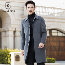Thickened double-sided wool coat mens wool Ni Zi autumn and winter long non-cashmere business casual trench coat large size jacket