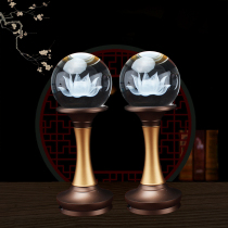 Pure copper crystal for lamp led Seven-color crystal lotus lamp Guanyin for the lamp Buddha Former long Ming lantern home Buddhas wares