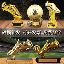 World Cup Golden Boot award Shooter trophy Football game Cristiano Ronaldo Messi Resin gilded trophy Custom fan peripheral