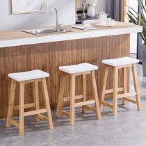 Solid Wood simple bar chair modern new Chinese home bar stool American Retro Bar Cafe front bench