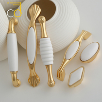 European-style antique cabinet door holds gold ceramic small handle modern minimal park drawer cupboard handle