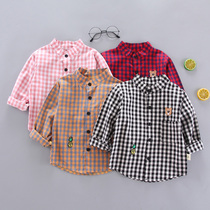 2020 Spring and Autumn New Korean cotton boys shirt baby 1-4 years old 3 cotton children long sleeve plaid shirt