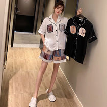 Pajamas female summer students short sleeve ice silk large size silk Korean version of thin spring and autumn sexy home clothes two-piece suit
