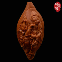 Olive nuclear sculpted water purification Guanyin single grain single seed pure handmade large seed relief lotus flower and flowers and flowers and flowers and southwork boutique