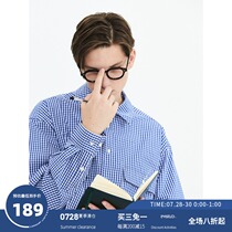 EviStub 2020FW Retro Japanese loose jacket edition Cityboy Plaid long-sleeved shirt mens all-match