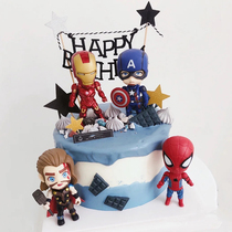Avengers League Spider-Man America Captain Birthday Cake Decoration Accessories plugin Iron Man Superman Batman