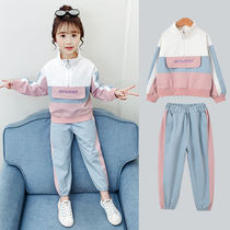 Girls Sports Net red autumn suit Foreign trend 2020 Autumn 8 two sets 12 years old 9 childrens fashion 10
