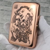(Zhu Rong fire gear) pure copper 16 cigarette case creative carved custom male Lady ultra-thin portable cigarette case