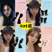 Wisdom Show Co-Internet Red Butterfly Knot Hair Clip South Korea Black Clip Hairpin Edge Gripping Head Trim Half-Piece Girl Clip