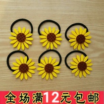 South Korea Children Hair Accessories Sunflowers Hair Circles Sunflower Head Rope Baby Girl Head Flower Hair Circles RMBone Trinkets