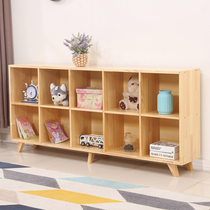 Childrens bookshelf Easy shelf Nordic solid wood bookcase living-room Short-cabinet Composition Cupboard Kindergarten Finishing Cabinet