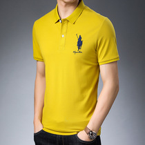 High-end T-Shirt Male Short Sleeve Tide Card Summer Han Version Sashimi Pure Cotton Flap Embroidered Business Casual Men Polo Shirt