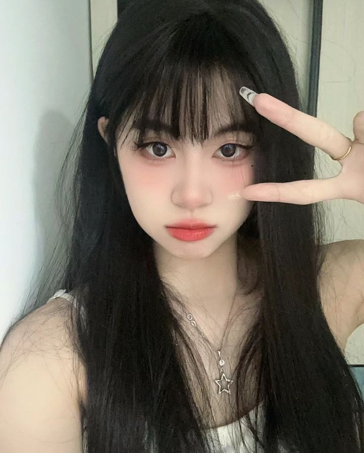 真我黑长直漫画齐刘海假发套 全真发整顶设计 自然隐形无痕贴合 长发飘逸顺滑