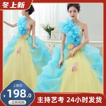 New fashion solo studio theme wedding dress art test puffy skirt banquet evening dress host performance dress female