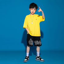 Childrens street dance suit costume summer new short sleeve loose boy hip hop hiphop girl jazz dance tide