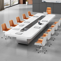 Large paint office conference table long table simple modern white simple office training rectangular furniture