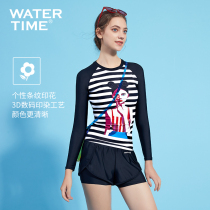 WaterTime split swimsuit female 2020 new Conservative belly flat horn long sleeve sunscreen slim hot spring swimsuit