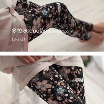 Korean imported fabric BAO WEN hollow lace nine-point bottoming pants pencil pants 19619