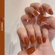 2021 new ice through pumpkin color nail polish healthy jelly smoke caramel nail polish nail polish temperament white