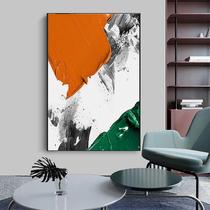 Background Decoration Painting in the family Xuanguan Hand painted oil painting Stereo abstract black and white orange Modern Living room Restaurant Aisle Hanging Painting