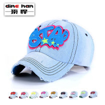 2019 spring new denim baseball cap men and women personalities breaking holes to make old sunbeds stickup to STAR hats