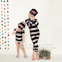 South Korea imported sunscreen stripe control practical one-piece summer swimsuit jumpsuit jumpsuit jumpsuit 1 14