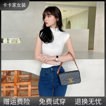 JUST CC Caka Womens Official Flagship The same Korean-style half-height collar workout with undershirt jacket T-shirt blouses woman