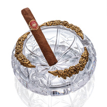 Cigar crystal ashtray 3 sets European home living room decoration ornaments Oval creative cigar cigarette smoker