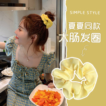 Hairband large intestine female circle simple Korean Net red rubber band headdress cute ball head rubber band Yu Shuxin the same model