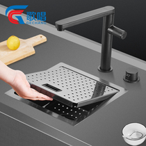 Singing Sink Bar POOL NANO BLACK MINI SMALL TRUMPET WITH LID STAINLESS STEEL SINGLE GROOVE 304 STAINLESS STEEL THICKENING