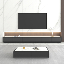 TV Cabinet Modern Minimalist Terrace TV Enclosure Living Room Black Light Lavish Nordic Rock Board TV Cabinet Tea Table Combinations