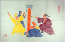 Stele rubbings 70s colored Tuo Han painting murals old rubbings Jing Ke thorn Qin collection boutique Bao Lao