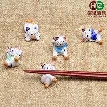 Houze home Lucky Cat Ceramic chopstick holder Chopstick holder Chopstick holder Chopstick pillow ZAKKA groceries five
