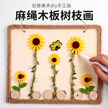 61 Childrens Festival Handmade Diy Creative Board Painting Nursery Children Making Material Packs Wood Slice Branches Painting Toys