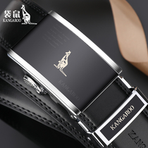 Kangaroo Belt Mens cowhide leather leather automatic buckle belt mens wild young people student leisure Korean belt